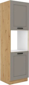 Επιδαπέδιο ντουλάπι Nelor 60 DP 210 2F-Γκρι σπέσιαλ - Φυσικό