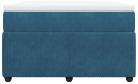 vidaXL Κρεβάτι Boxspring με Στρώμα Σκούρο Μπλε 120x190 εκ. Βελούδινο