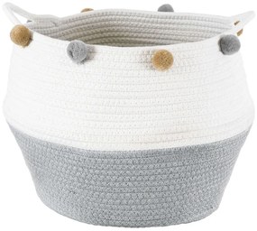 Καλάθι - Κασπώ Kythnos 20314 Φ29x28cm Grey-White GloboStar 100% Cotton