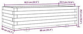 Ζαρντινιέρα Κήπου 90x40x26,5 εκ. από Εμποτισμένο Ξύλο Πεύκου - Καφέ