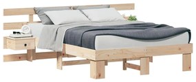 vidaXL Σκελετός Κρεβατιού με συρτάρι Καφέ 140 x 190 cm
