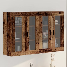 vidaXL Ντουλάπια Τοίχου 2 pcs Παλαιό ξύλο 69.5 x 34 x 90 εκ.