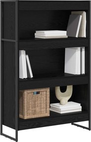 vidaXL Βιβλιοθήκη 80 x 30 x 121 εκ Επεξεργασμένο Ξύλο Μαύρη Οξυά