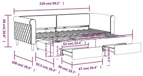 Καναπές Κρεβάτι Συρόμενος Κίτρινο 90x200εκ. Βελούδινος Συρτάρια 3197824
