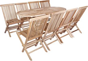 vidaXL ΣΕΤ ΕΠΙΠΛΩΝ ΚΗΠΟΥ 9 τμχ. Φυσικό 160 x 80 x 76 cm
