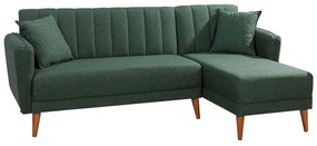 Καναπές - Κρεβάτι Γωνιακός (Δεξιά Γωνία) Aqua 867UNQ1431 225x150x85cm Dark Green