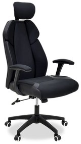 Καρέκλα γραφείου διευθυντή MOMENTUM Bucket pakoworld μαύρο υφάσμα Mesh-πλάτη pu μαύρο - 126-000018