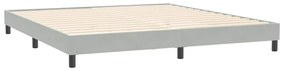 Κρεβάτι Boxspring με Στρώμα Ανοιχτό Γκρι 180x210 εκ. Βελούδινο - Γκρι