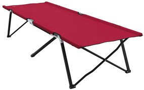 vidaXL Αναδιπλούμενο Κρεβάτι Κάμπινγκ 2 pcs Κόκκινο 206 x 76 x 74 εκ