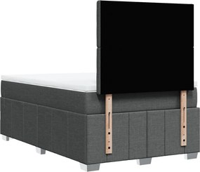 vidaXL Κρεβάτι Boxspring με Στρώμα Σκούρο Γκρι 120x200 εκ. Υφασμάτινο