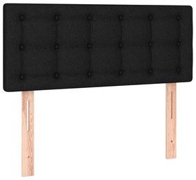 vidaXL Κρεβάτι Boxspring με Στρώμα &amp; LED Μαύρο 90x190 εκ. Υφασμάτινο