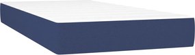 vidaXL Κρεβάτι Boxspring με Στρώμα Μπλε 90x190 εκ.Υφασμάτινο
