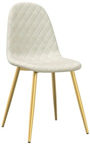 vidaXL Καρέκλες Τραπεζαρίας 4 τεμ. Κρεμ Λευκές Βελούδινες