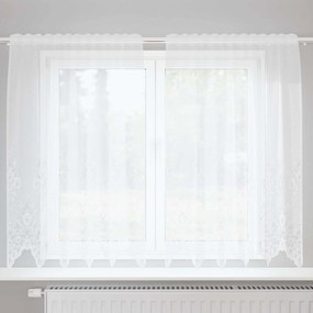 vidaXL Κουρτίνα Δαντέλας με κουρτίνες Λευκό 180 x 150 εκ Πολυεστέρας