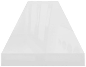 vidaXL Ράφι Τοίχου Γυαλιστερό Άσπρο 120x23,5x3,8 εκ. MDF