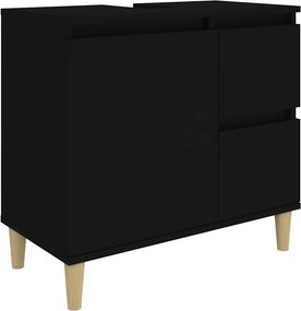 vidaXL Ντουλάπι Μπάνιου Μαύρο 65x33x60 εκ. Επεξεργασμένο Ξύλο