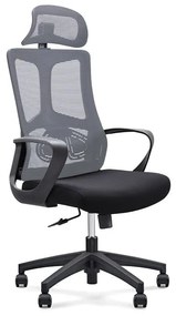BF8600 Πολυθρόνα Γραφείου Διευθυντή, Mesh Γκρι, Ύφασμα Μαύρο 62x68x114/124cm ΕΟ619,2