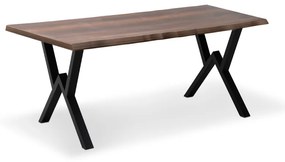 Τραπέζι Walter Megapap Mdf - μεταλλικό χρώμα καρυδί 140x80x75εκ.