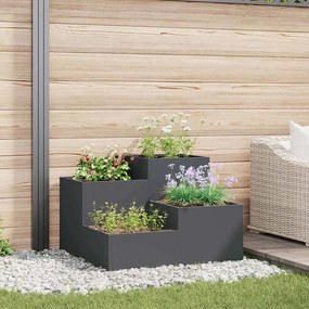 vidaXL Γλάστρα Κήπου Ανθρακί 100 x 100 x 60 εκ. Ατσάλι