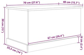 Κουτί Αποθήκευσης Όψη Παλαιού Ξύλου 70x40x38 εκ. Επεξ.Ξύλο - Καφέ