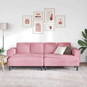 vidaXL Σετ Καναπέ 3 pcs Ροζ Βελούδο