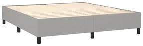 vidaXL Κρεβάτι Boxspring με Στρώμα &amp; LED Αν.Γκρι 180x200εκ. Υφασμάτινο