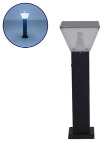12146 GloboStar® GLOBOSTAR® VEGGIE 12146 Φωτιστικό Κολωνάκι Κήπου με Ντουί 1 x E27 60° AC 220-240V Αδιάβροχο IP65 - Γκρι Ανθρακί - Μ20 x Π20 x Υ60cm