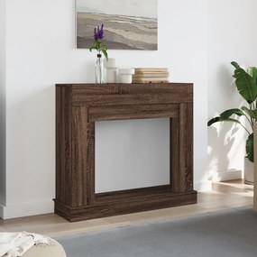 vidaXL Πλαίσιο Τζακιού Καφέ Δρυς 100x30x87,5 εκ. από Επεξ. Ξύλο