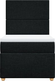 vidaXL Κρεβάτι Boxspring με Στρώμα Μαύρο 80 x 200 εκ. Υφασμάτινο