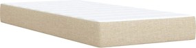 vidaXL Κρεβάτι Boxspring με Στρώμα Κρεμ 100 x 200 εκ. Υφασμάτινο