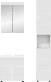 vidaXL Σετ Επίπλων Μπάνιου TULUM 3 τμχ. Λευκό 60 x 34 x 63 εκ