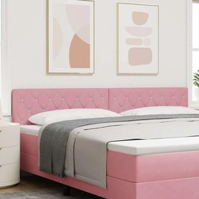 vidaXL Βελούδινο Κεφαλάρι Argyle με κεφαλάρι Ροζ 200 cm Βελούδο
