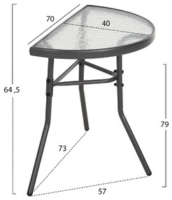 ΣΕΤ ΕΞ.ΧΩΡΟΥ 3ΤΜΧ LIMAG HM21039 ΤΡΑΠΕΖΙ ΗΜΙΚΥΚΛΙΚΟ &amp; 2 ΠΤΥΣΣΟΜΕΝΕΣ ΚΑΡΕΚΛΕΣ ΓΚΡΙ