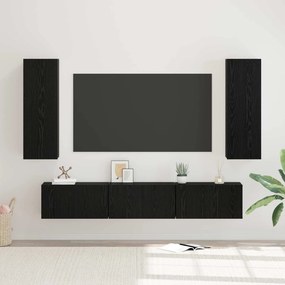 vidaXL Σετ επίπλου τηλεόρασης 5 pcs Μαύρη Οξυά Επεξεργασμένο ξύλο
