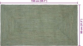 vidaXL Χαλιά χώρου Λαδί 80 x 150 cm Γιούτα