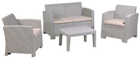 SAVANNA SET ΣΑΛΟΝΙ ΚΗΠΟΥ ΒΕΡΑΝΤΑΣ K/D, PP-UV SAND GREY ΜΑΞΙΛΑΡΙΑ ΜΠΕΖ