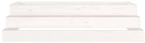 vidaXL Ζαρντινιέρα Λευκή 110 x 110 x 27 εκ. από Μασίφ Ξύλο Πεύκου