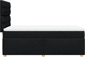 vidaXL Κρεβάτι Boxspring με Στρώμα Μαύρο 100 x 200 εκ. Υφασμάτινο