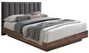 Liberta BOXY ΚΡΕΒΑΤΙ (ΓΙΑ ΣΤΡΩΜΑ 160x200cm) ΓΚΡΙ ΣΚΟΥΡΟ ΚΑΡΥΔΙ 211,5x165xH111,2cm 211,5x165xH111,2cm 09-1236