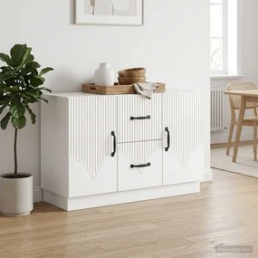 vidaXL Πλαϊνό γραφείο Γυαλιστερό Λευκό 89 x 34,5 x 57 εκ.