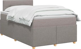 vidaXL Κρεβάτι box spring με στρώμα Taupe 120 x 190 cm Ύφασμα