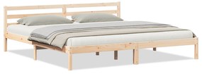 vidaXL Κρεβάτι  με Κεφαλάρι 200x220 εκ. Μασίφ Ξύλο Πεύκου