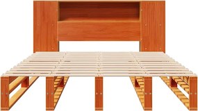 vidaXL Κρεβάτι Βιβλιοθήκη Χωρίς Στρώμα Καφέ 150x200 εκ Μασίφ Πεύκο