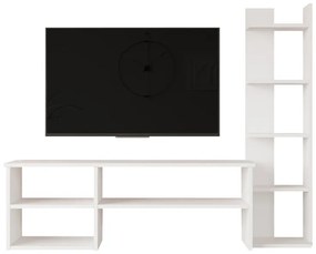 Σύνθετο σαλονιού Perla pakoworld σε λευκή απόχρωση 120x29.5x41,8εκ (1 τεμάχια)