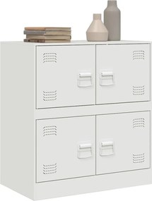 vidaXL Μπουφές Λευκός 67x39x73 εκ. από Ατσάλι