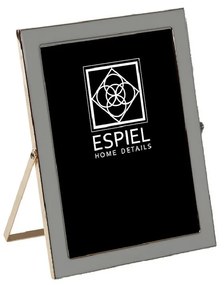 Κορνίζα Μεταλλική Γκρι-Χρυσή ESPIEL 15x20εκ. FAM607