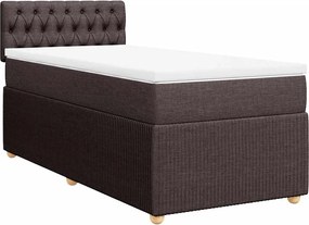 vidaXL Κρεβάτι Boxspring με Στρώμα Σκούρο Καφέ 80x200 εκ. Υφασμάτινο
