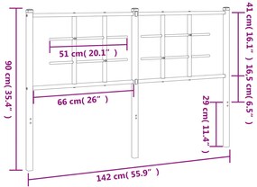 vidaXL Κεφαλάρι Λευκό 135 εκ. Μεταλλικό