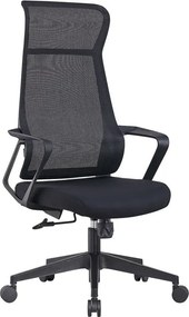 BF2990  Πολυθρόνα Γραφείου Διευθυντή, Mesh Μαύρο, Ύφασμα Μαύρο   1τμχ