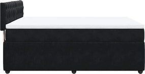 vidaXL Κρεβάτι Boxspring με Στρώμα Μαύρο 140x190 εκ. Βελούδινο